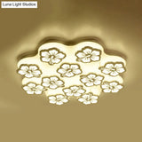 Blossom Acrylic Led Flush Mount Ceiling Light: Simple & Elegant 5/7/12 Head Options In