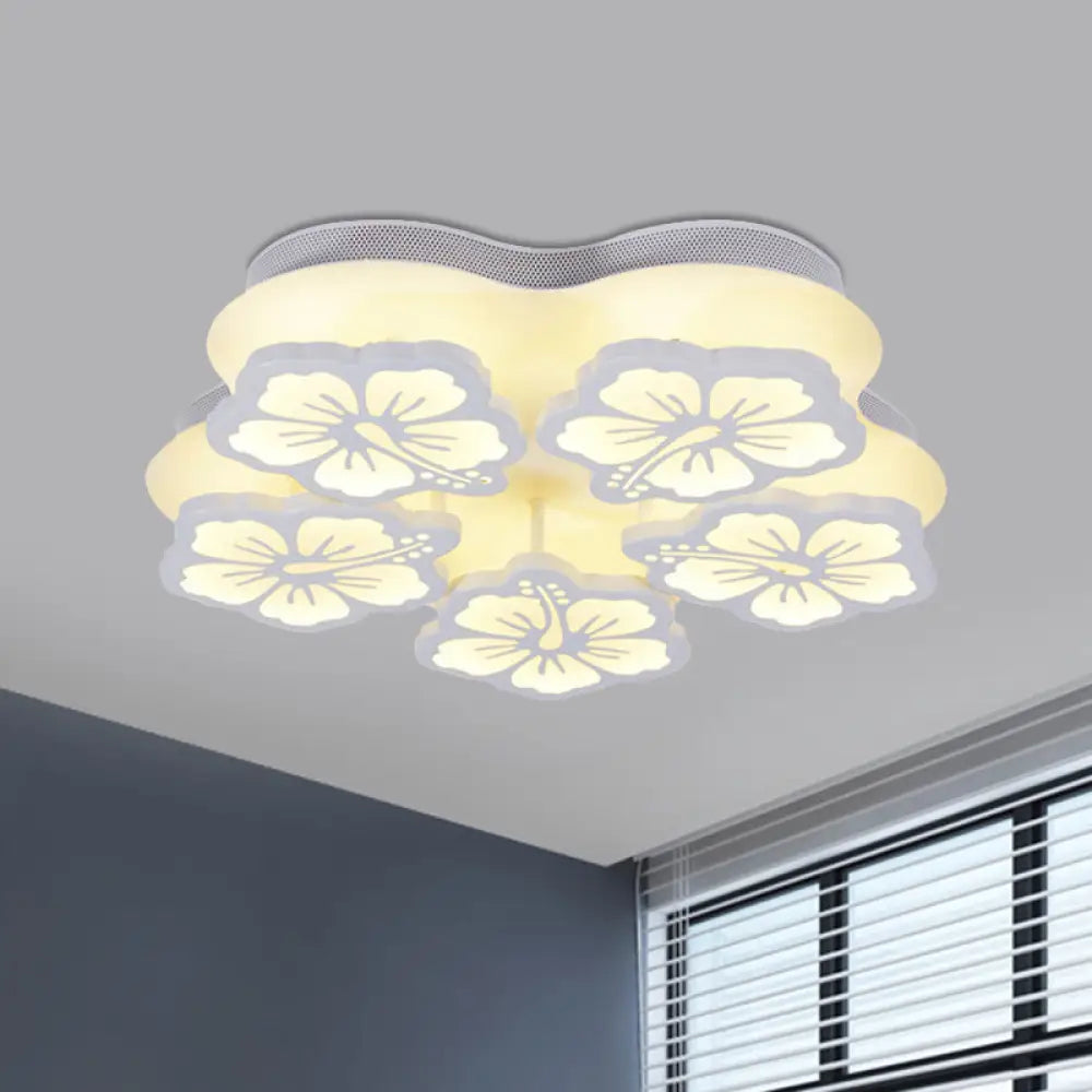 Blossom Acrylic Led Flush Mount Ceiling Light: Simple & Elegant 5/7/12 Head Options In