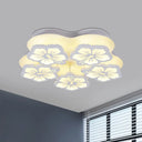 Blossom Acrylic Led Flush Mount Ceiling Light: Simple & Elegant 5/7/12 Head Options In