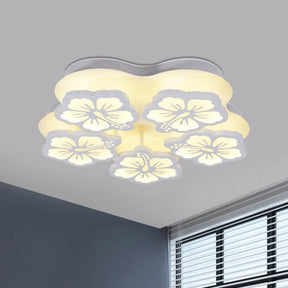 Blossom Acrylic Led Flush Mount Ceiling Light: Simple & Elegant 5/7/12 Head Options In