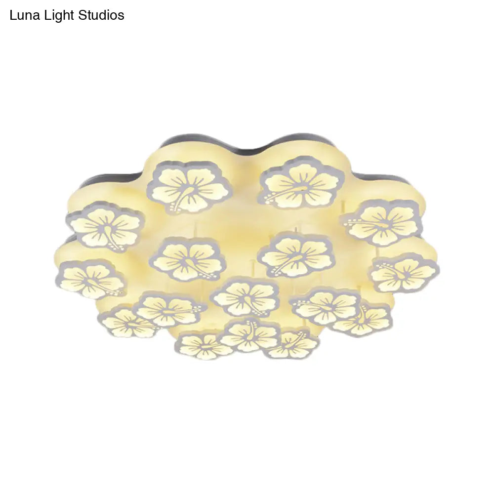 Blossom Acrylic Led Flush Mount Ceiling Light: Simple & Elegant 5/7/12 Head Options In