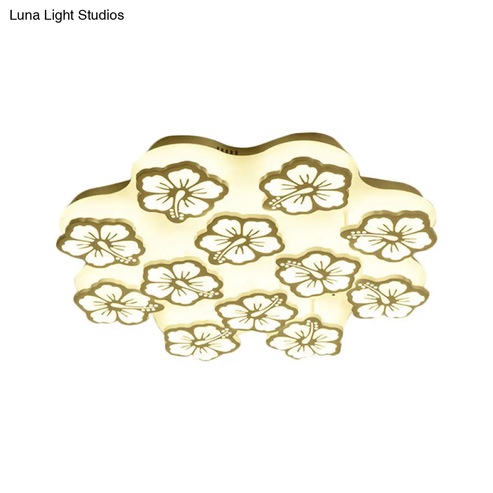 Blossom Acrylic Led Flush Mount Ceiling Light: Simple & Elegant 5/7/12 Head Options In
