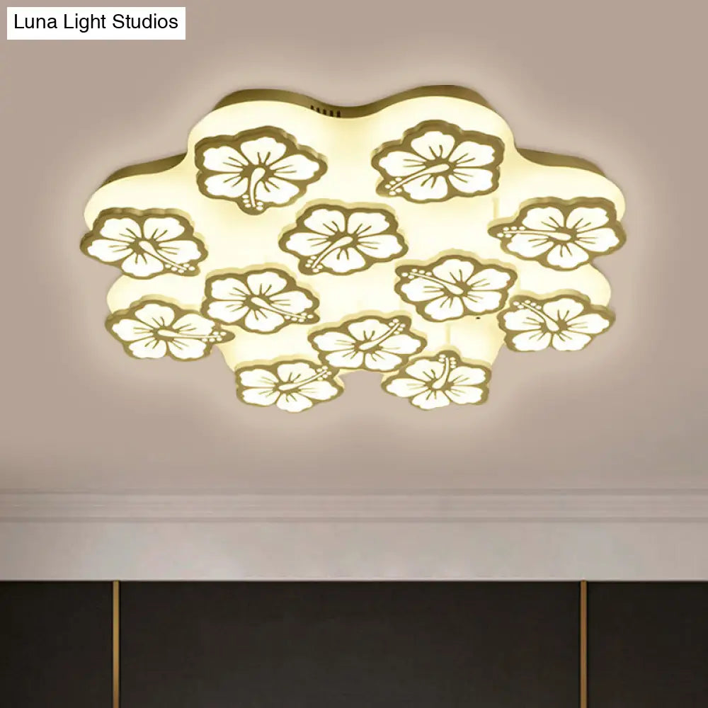 Blossom Acrylic Led Flush Mount Ceiling Light: Simple & Elegant 5/7/12 Head Options In