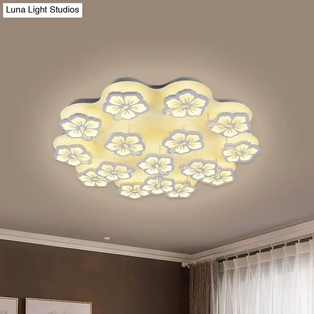 Blossom Acrylic Led Flush Mount Ceiling Light: Simple & Elegant 5/7/12 Head Options In