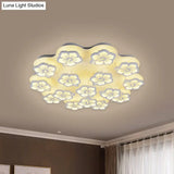 Blossom Acrylic Led Flush Mount Ceiling Light: Simple & Elegant 5/7/12 Head Options In