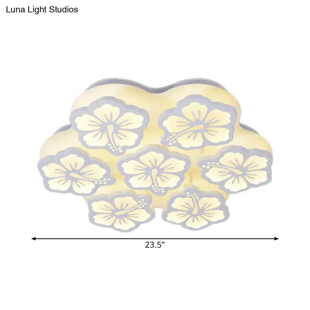 Blossom Acrylic Led Flush Mount Ceiling Light: Simple & Elegant 5/7/12 Head Options In