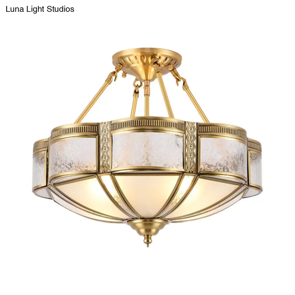 Blossom Ceiling Light Fixture - Traditional Style 14’/18’ Wide 3/4 Bulbs Frosted Glass Pattern