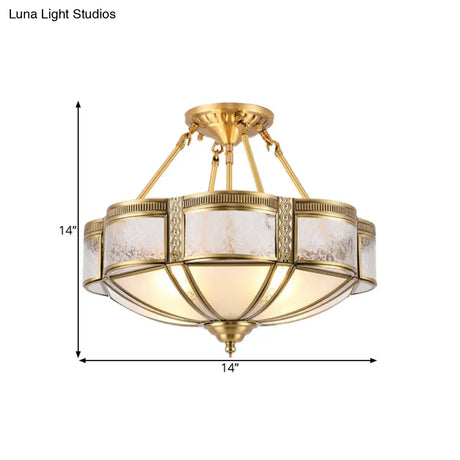 Blossom Ceiling Light Fixture - Traditional Style 14’/18’ Wide 3/4 Bulbs Frosted Glass Pattern