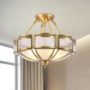 Blossom Ceiling Light Fixture - Traditional Style 14’/18’ Wide 3/4 Bulbs Frosted Glass Pattern