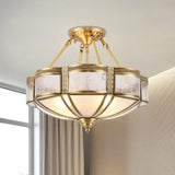 Blossom Ceiling Light Fixture - Traditional Style 14’/18’ Wide 3/4 Bulbs Frosted Glass Pattern