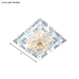 Blossom Crystal Flush Mount Led Ceiling Light With Square Frame - Warm/White