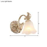 Blossom Vanity Lighting - Cream Glass Brass Wall Lamp Sconce With Curvy Arm
