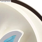 Blue Acrylic Butterfly Ceiling Lamp - Modern Contemporary Flush Mount Light
