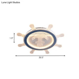 Blue Anchor Mediterranean Flush Mount Led Ceiling Light For Living Room