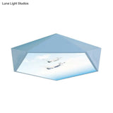 Blue Cartoon Geometry Flush Ceiling Light For Kid’s Bedroom