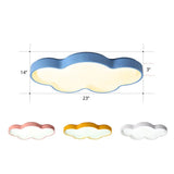Blue Cartoon Led Acrylic Cloud Ceiling Flush Mount Light - Ideal For Living Room Lighting / 23’