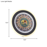Blue Elephant Wall Lamp: Moroccan-Inspired Led Fixture For Bedside Or Mural