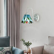 Blue Glass Lily Tiffany Wall Light Fixture: White Sconce Lighting For Living Room