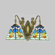 Blue Glass Sailboat Wall Sconce Light Fixture - 2 Heads Mediterranean Style