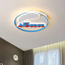 Blue Kids Flush Mount Ceiling Light | Led Acrylic Lighting For Boys Bedroom 16’/19.5’ Width / 16’