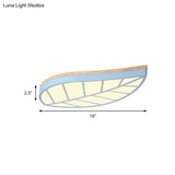 Blue Leaf Led Ceiling Lamp For Child’s Bedroom - Cartoon Acrylic Flush Mount Light