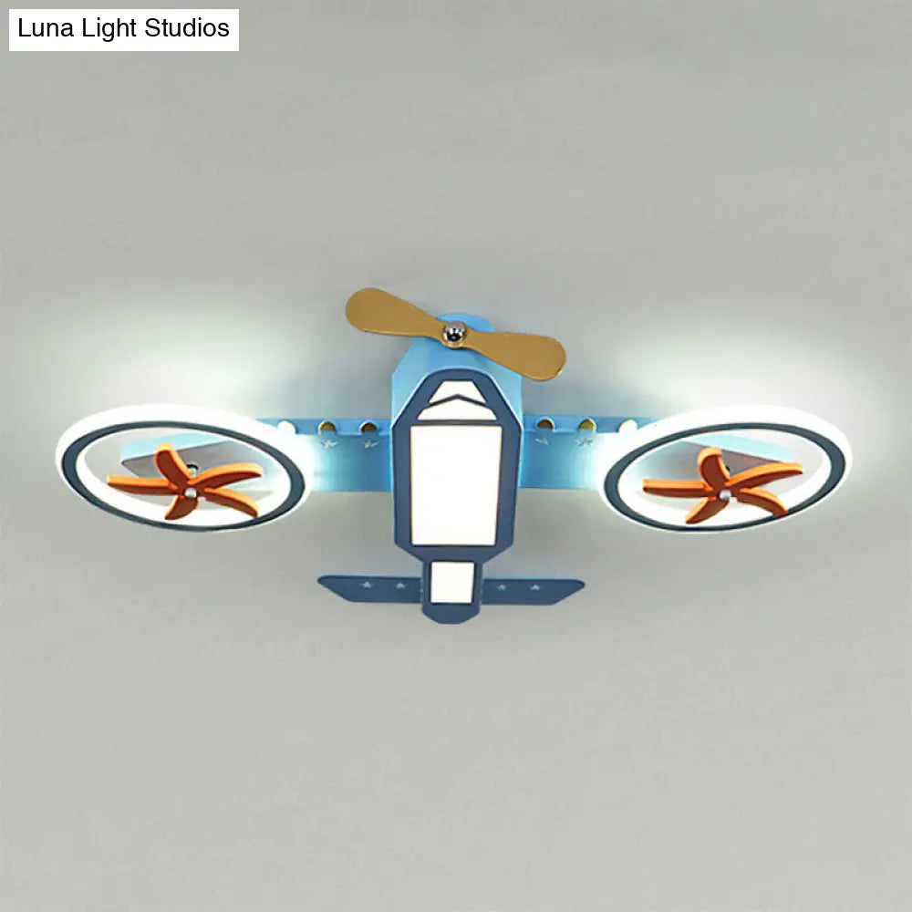 Blue Led Flush Mount Ceiling Light For Child’s Room - Simplicity And Style In Third Gear