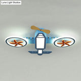 Blue Led Flush Mount Ceiling Light For Child’s Room - Simplicity And Style In Third Gear
