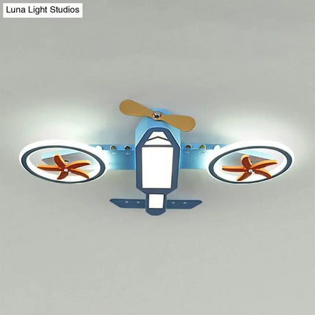 Blue Led Flush Mount Ceiling Light For Child’s Room - Simplicity And Style In Third Gear