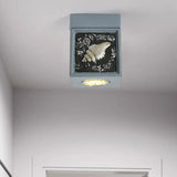 Blue/Light Blue Shell Design Kids Ceiling Light - Cubic Corridor Resin Flush Mount Fixture 1 - Light