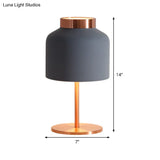 Blue Metal Jar Nightstand Lamp - Modernist Design For Living Room