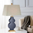 Blue Modernist Pagoda Desk Lamp: 1-Bulb Fabric Night Table Light For Bedroom