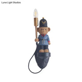 Blue Resin Teddy Bear Wall Light For Kindergarten - Perfect A Soft Lovely Nightlight