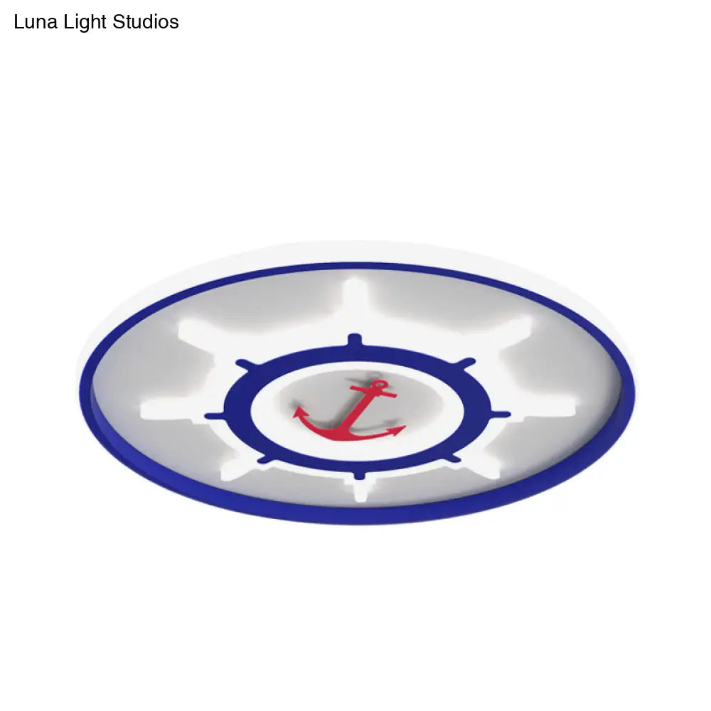 Blue Rudder Led Acrylic Flush Mount Ceiling Light - Mediterranean Style
