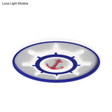 Blue Rudder Led Acrylic Flush Mount Ceiling Light - Mediterranean Style