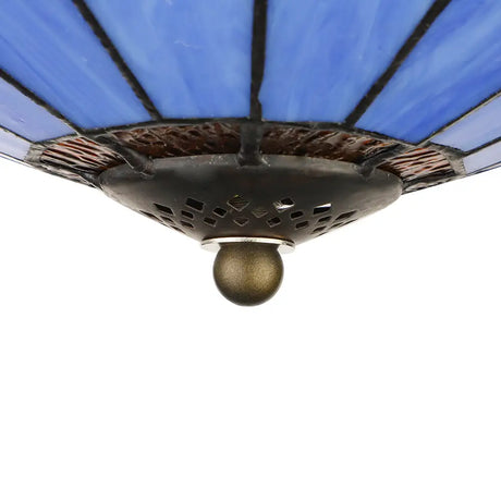 Blue Tiffany Dome Flush Mount Ceiling Lights With Jewel Decoration In Various Sizes For Bedroom