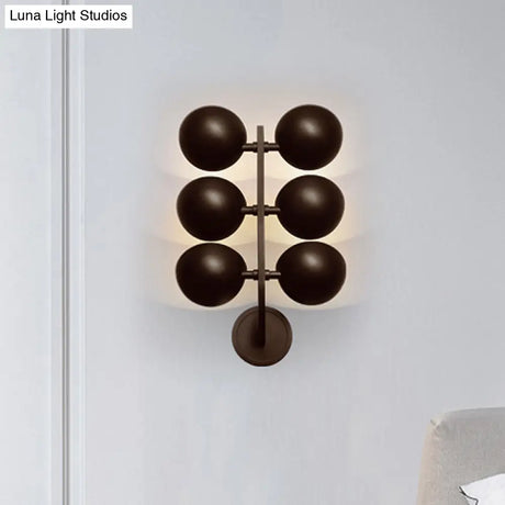 Branch Design Black Metal 6-Head Wall Mount Sconce Lamp