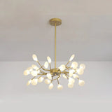 Branch-Like Wireframe Led Chandelier: Modern Metal Hanging Light For Living Room 30 / Gold C