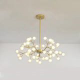 Branch-Like Wireframe Led Chandelier: Modern Metal Hanging Light For Living Room 45 / Gold A