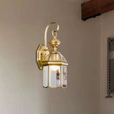 Brass 1-Light Traditional Wall Sconce With Clear Glass Shade