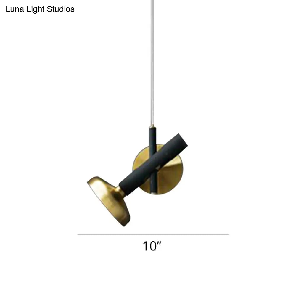 Brass Bedside Pendant Light With Torch Metal Shade - Modern Down Lighting