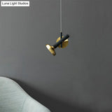 Brass Bedside Pendant Light With Torch Metal Shade - Modern Down Lighting