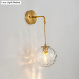 Brass Bedside Wall Sconce Light With Water Glass Shade - Simplicity At Its Finest!