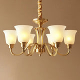 Brass Chandelier Pendant Light With Traditional Flared Design 6 /