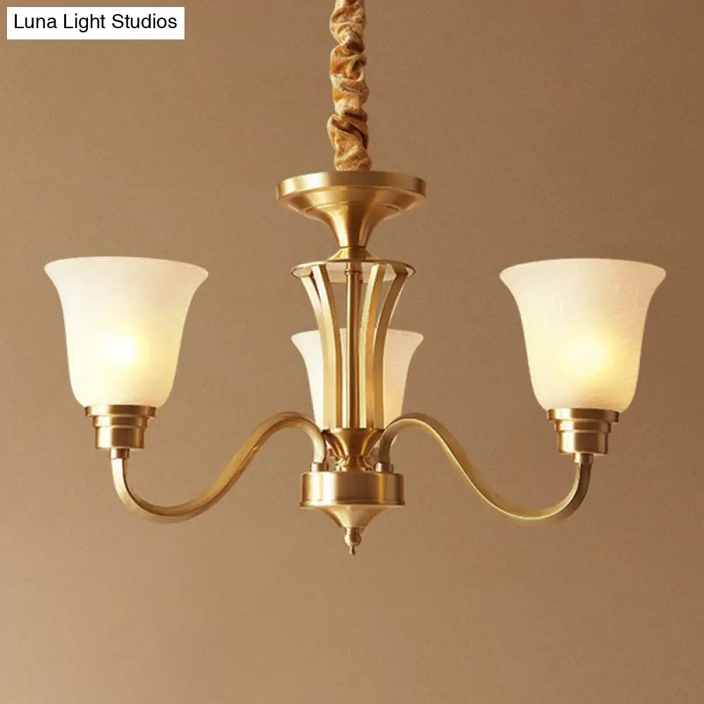 Brass Chandelier Pendant Light With Traditional Flared Design