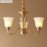Brass Chandelier Pendant Light With Traditional Flared Design