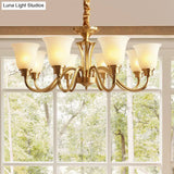Brass Chandelier Pendant Light With Traditional Flared Design