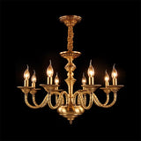 Brass Colonial Candle Chandelier Pendant Light With Curved Hemp Rope Arm - 3/5/6 Lights 8 /