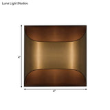 Brass Colonial Square/Rectangle Wall Lamp: Elegant Metal Flush Mount Sconce For Bedrooms