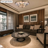 Brass Conical Flush Mount Lamp With Frosted Glass For Bedroom - 4 Heads 16’/19.5’ Size