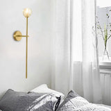 Brass Faceted Sconce With Crystal Shade - Minimalist Wall Mounted Light Fixture / C